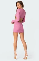 Edikted Nekita Textured Cut Out Mini Dress