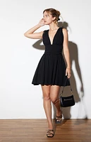 LA Hearts Tie Strap Ruched Mini Dress