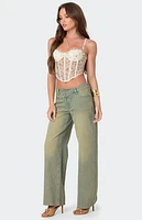 Edikted Embroidered Sheer Lace Corset