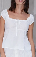 John Galt Babydoll Trim Top