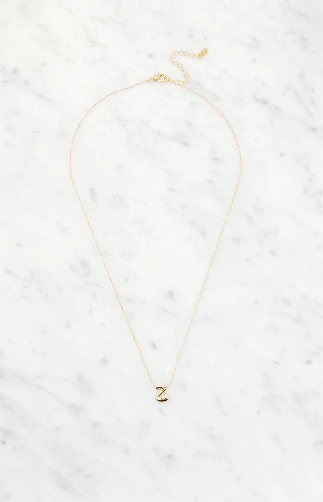 LA Hearts Z Initial 14K Gold Plated Necklace