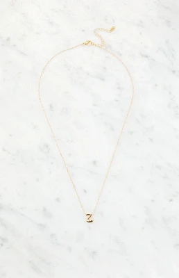LA Hearts Z Initial 14K Gold Plated Necklace