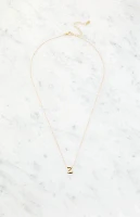 LA Hearts Z Initial 14K Gold Plated Necklace