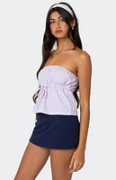 Edikted Augusta Pinstripe Strapless Top