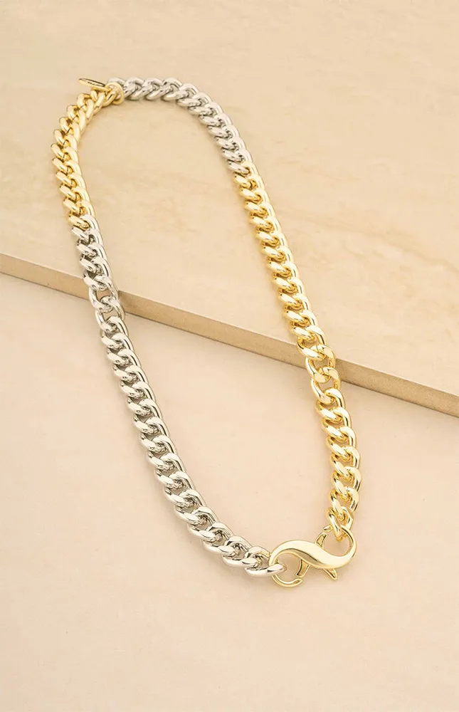 Mixed Metal Chain Link Necklace