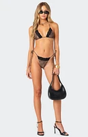 Edikted Lacey Leopard String Bikini Bottom