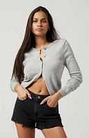 Pacsun Black Frayed Ripped High Waisted Denim Festival Shorts