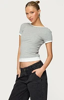 Edikted Julietta Contrast Layered T-Shirt