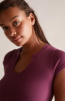 Contour Seamless Notched T-Shirt