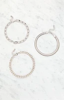 LA Hearts 3 Pack Metal Chain Bracelets