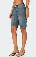 Edikted Carpenter Denim Bermuda Shorts