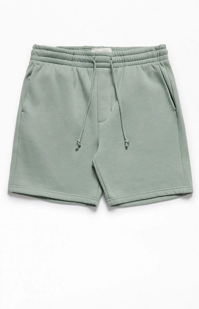 Pacsun Green Fleece Volley Sweat Shorts
