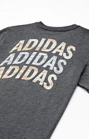 adidas Kids Heather Grey Tiger Camo Stack T-Shirt