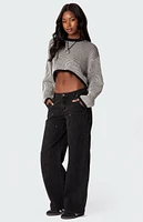 Edikted Gwenyth Textured Cropped Sweater