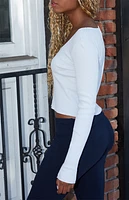 John Galt Light Blue Mckenna Long Sleeve Top