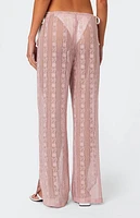 Edikted Embroidered Sheer Lace Pants