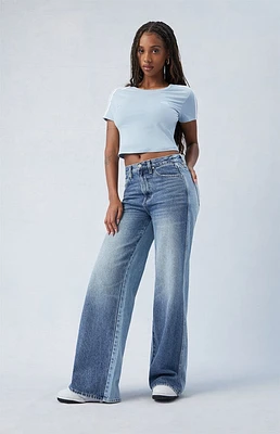 PacSun Eco Two-Tone Mid Rise Baggy Jeans