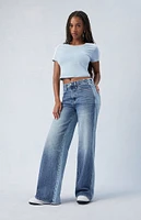 PacSun Eco Two-Tone Mid Rise Baggy Jeans