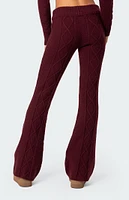 Edikted Ray Cable Knit Flared Pants