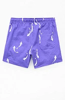 Pacsun Koi Striped 4.5" Swim Trunks