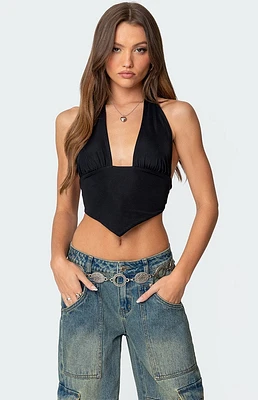 Edikted Open Back Triangle Halter Top