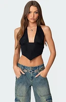 Edikted Open Back Triangle Halter Top