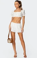 Edikted Lenora Puffed Sleeve Crop Top