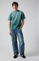 Pacsun Dark Indigo Baggy Barrel Cargo Jeans