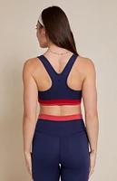 PAC 1980 WHISPER Active Navy Double Bias Sports Bra