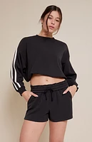 PAC 1980 Active Black Stripe Side Sweat Shorts