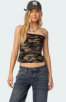 Edikted Lacey Camo Tube Top