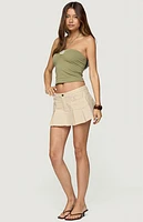 Edikted Klay Linen Look Pleated Mini Skort