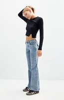 PacSun Stretch Medium Indigo Low Rise Bootcut Jeans