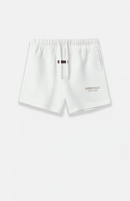 Fear of God Essentials Kids Cloud White Fleece Soccer Sweat Shorts