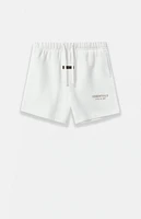 Fear of God Essentials Kids Cloud White Fleece Soccer Sweat Shorts