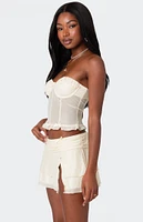 Edikted Jojo Strapless Sheer Mesh Corset