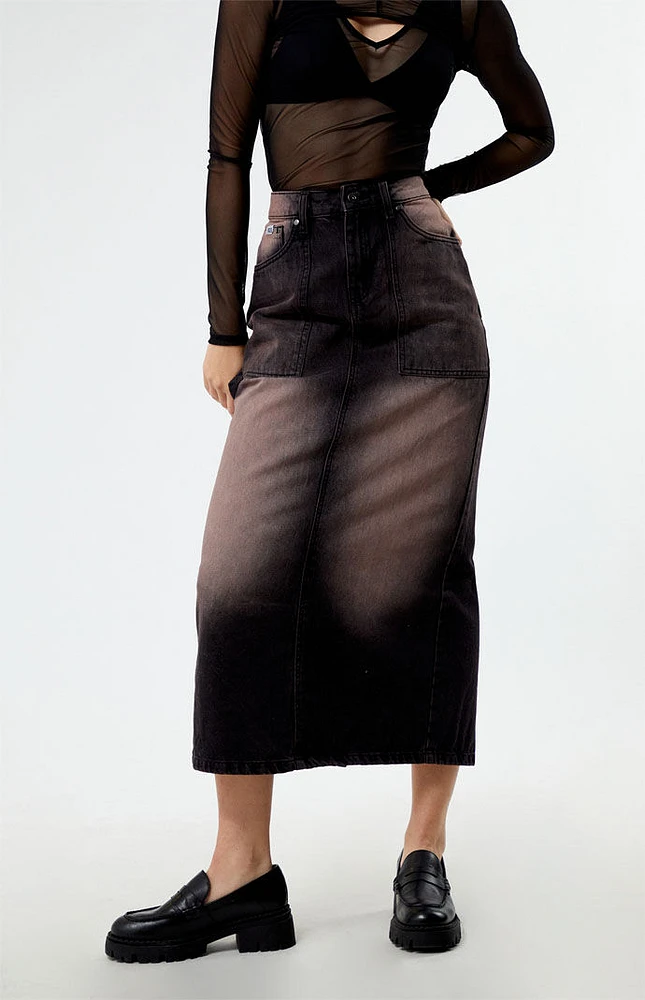 Carpenter Denim Maxi Skirt