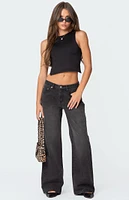 Edikted 1980 Leopard Patch Low Rise Jeans