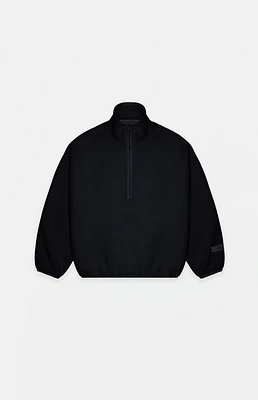 Kids Fear of God Essentials Jet Black Polar Fleece Half Zip Sweatshirt