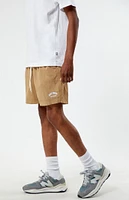 PacSun Tan Nylon Collegiate 6.5" Swim Trunks