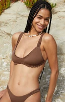 Amor y Besos Brown Solana Triangle Bikini Top