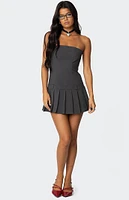 Edikted Pleated Drop Waist Mini Dress