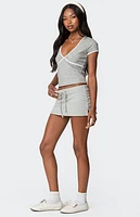 Edikted Alicia Contrast V Neck Top