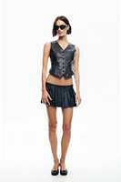 LIONESS Faux Leather Rider Mini Skirt