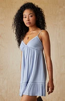 LA Hearts Trim V-Neck Babydoll Dress