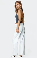 Edikted Peekaboo Lace Halter Bustier Top