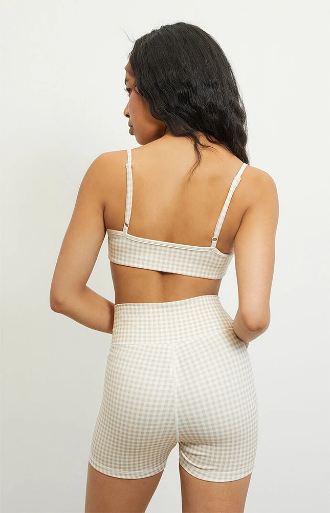 PAC 1980 WHISPER Active Gingham Billie High Waisted Biker Shorts