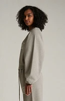 Fear of God Essentials Women's Heather Grey University Fleece Cropped Crew Neck Sweatshirt