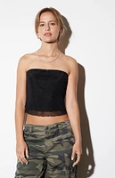 LA Hearts Bow Mesh Tube Top