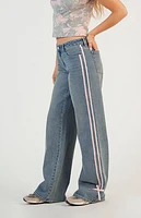 Pacsun Casey Side Stripe Bows Low Rise Baggy Jeans
